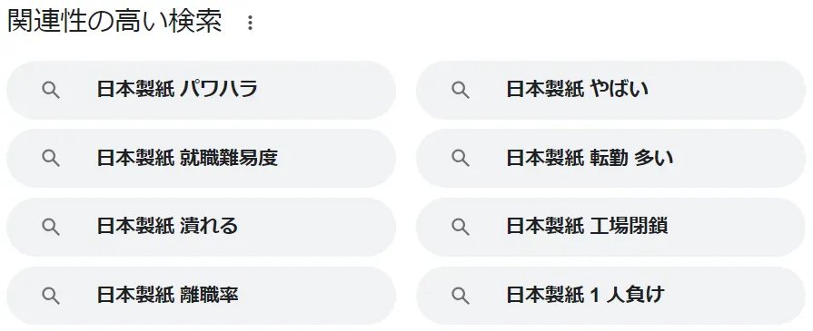 日本製紙 Googleの評判